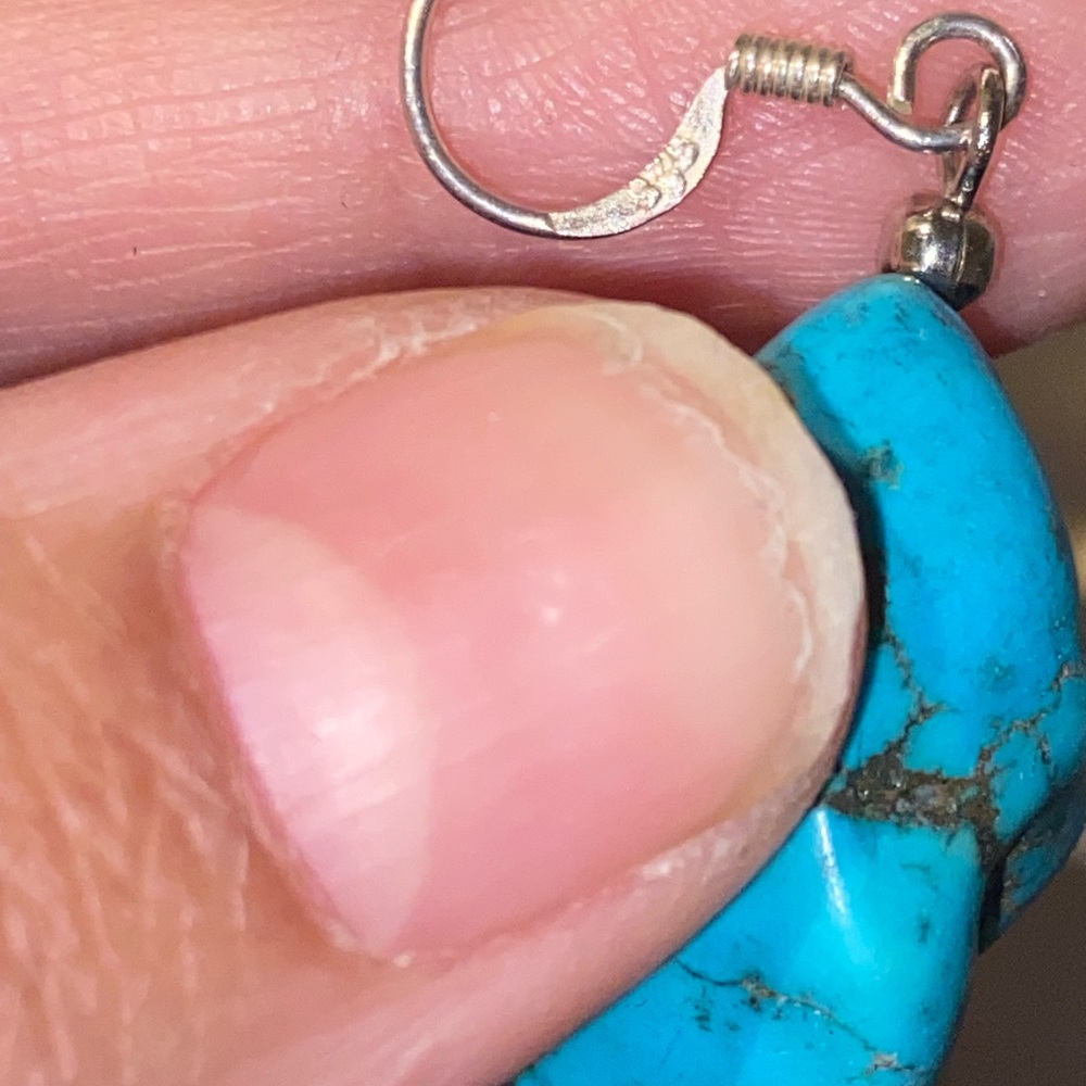 Turquoise Dangle Earrings - Picture 2 of 2